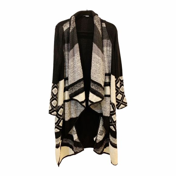 B10 Vince. Wool Blend Colorblock Pantrerend Longline Cardigan Sweater Sz S - Picture 6 of 12